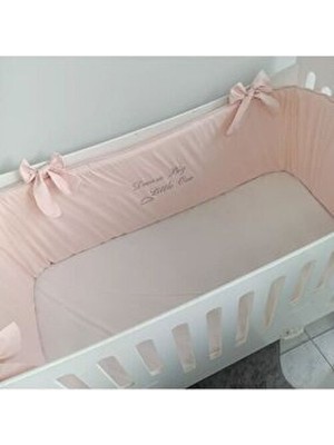 Ege Home Dream Big Little One Nakışlı Süngerli Beşik Yan Koruma Pudra Pembe