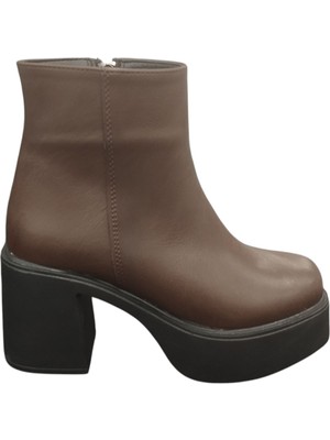 Ventes 914301Z 8 cm Platform Topuk Yandan Fermuarlı Içi Polarlı Günlük Kadın Bot