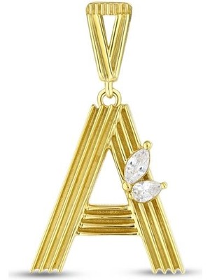 Assos Pırlanta Altın A Harf Kolye Ucu - 14K