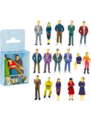 Misyon Maket İnsan Figürü 1/25 5'li Paket Renkli Model ve Detaylı Tasarım