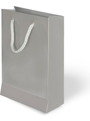 Alpjoy Mat Gümüş Karton Çanta 11X16X5 cm 24 Adet