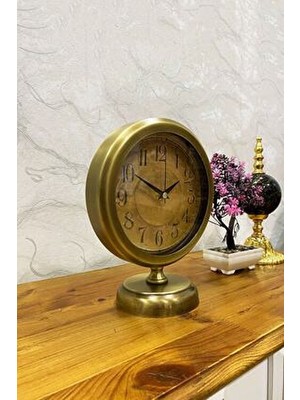 25x20 cm eskitme metal şık masa saati, modern ve zarif tasarım