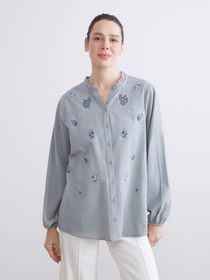 Lc Waikiki Yeni Sezon Kaçık Yaka Çiçekli Kadın Gömlek