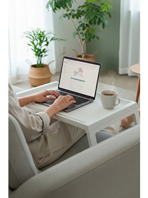 Evle Katlanır Laptop Sehpası Yatak Koltuk Üstü Çalışma ve Kahvaltı Masası
