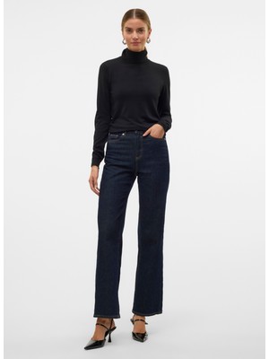 Vero Moda Balıkçı Yaka Dar Siyah Kadın Kazak Vmırıs Ls Rollneck Pullover Ga Noos