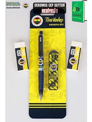 Fenerbahçe "dekomus Cep Defteri Hediyeli" Lisanslı Versatil Uçlu Kalem , 0.7 mm Uç ve 2 Adet Silgi S
