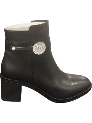 Ventes 9061512Z Yandan Fermuarlı 6 cm Kalın Topuk Günlük Kadın Bot