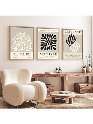 Huhuli Ahşap Çerçeveli 3’lü Soyut Tablo HUHU257 20 x 30 cm Doğal Ahşap Malzemeden