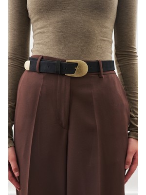 Manuka Antik Tokalı Ince Kemer Siyah