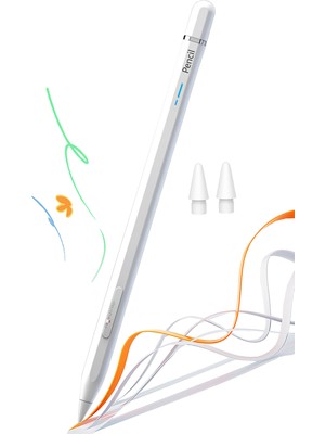 NovStrap Apple iPad 11. Nesil A16 / 10. Nesil 10.9 inç ile Uyumlu Bluetooth Dokunmatik Tablet Kalemi BP25BL Pil Ekranlı Kısayol Tuşlu Stylus Pencil