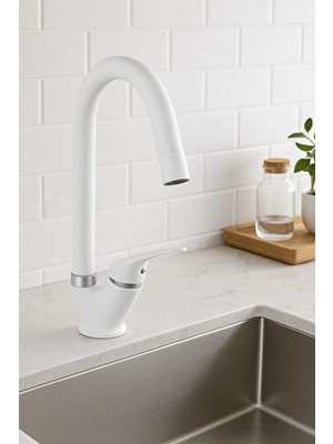 Viosa Beyaz Mutfak Evye Bataryası 5 Yıl Garantili