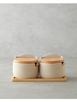 English Home Nora Dolomite 2'li Baharatlik 23x10,5 cm Bej