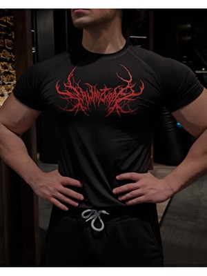 Liber Schwarzwald - Compression Kısa Kollu Spor Siyah Tişört|nefes Alan Slim Fit Esnek Antrenman & Fitness