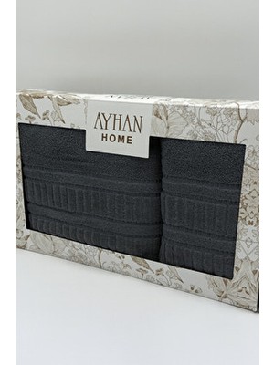 ayhanhome 2'li Jakarlı Kutulu Banyo Havlu Hamam Takımı 1 Adet 90X150, 1 Adet 50X90