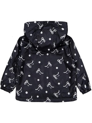 Civil Girls Polarlı Fiyonk Baskılı 2-5 Yaş Yağmurluk