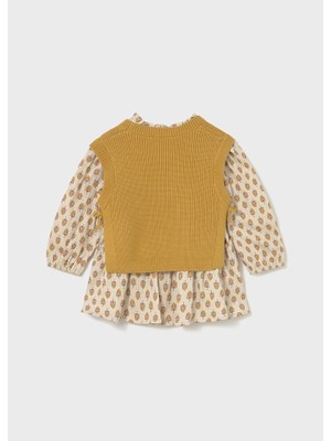 Mayoral Sarı Kız Bebek Yelek Elbise Takım 2913