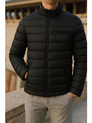Comstar Erkek Kışlık Comfort Trend Günlük Siyah Şişme Mont