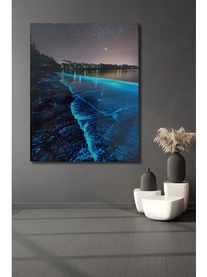 Teona Ahşap Parlayan Sahil Manzarası Baskı Ahşap Tablo Dikdörtgen Tablo