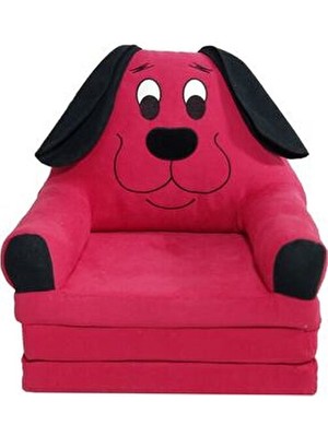  3 minderli katlanabilir bebek-çocuk koltuğu sandalye portatif yatak puf sofa kumaş köpek figürlü