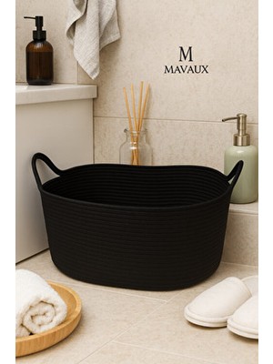 MaVaux Hasır Jüt Dekoratif Sepet 20X30X50 Cm, Oyuncak, Çamaşır, Banyo, Mutfak ve Düzenleyici Saklama Sepeti