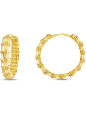 Assos Pırlanta Tasarım Altın Halka Küpe - 14K