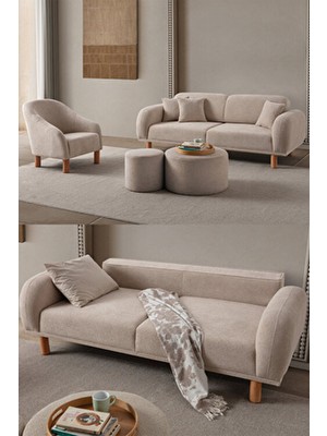Edsy Home Regnum Koltuk Takımı 3+1 Taş Renk