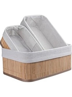 Collection 3 Adet Bambu Sepet Seti Banyo, Mutfak, Oda Organizeri Çamaşır Havlu Oyuncak Düzenleyici Saklama