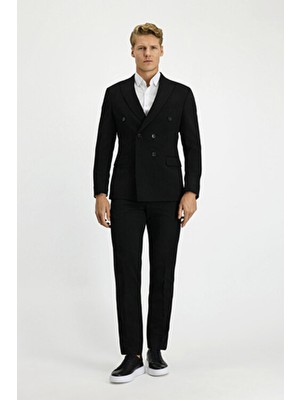 Kiğılı Slim Fit Dar Kesim Kruvaze Takım Elbise