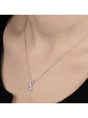 Ucarticaret Swarovski Taşlı Gümüş Sonsuzluk Bayan Kolye
