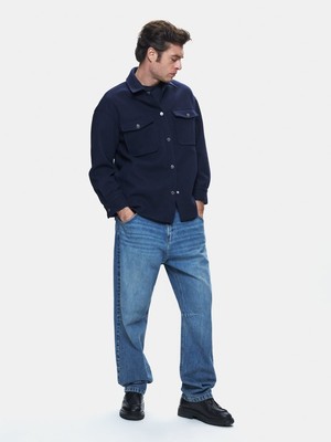 LTB Uzun Kollu Önü Düğmeli Lacivert Ceket