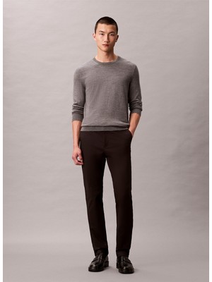 Calvin Klein Normal Bel Normal Paça Normal Siyah Erkek Pantolon LV04LD613GUB1_SLIM Sateen Chıno Tro