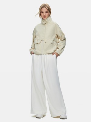 LTB Uzun Kollu Dik Yaka Önü Cepli Bej Ceket