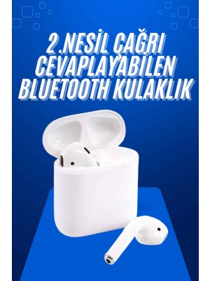 2025 Model Çağrı Cevaplayabilen Bluetooth Kulaklık Beyaz Dokunmatik Kontrol