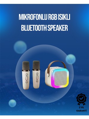 Bluetooth, USB ve Aux Girişli Çok Fonksiyonlu Karaoke Hoparlör