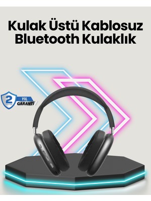 Bluetooth V5.0 Kablosuz Kulak Üstü Kulaklık | Katlanabilir, Mikro USB Girişli
