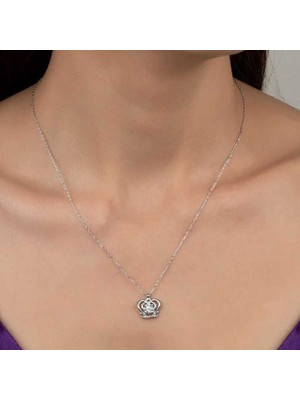 Ucarticaret Swarovski Taşlı Gümüş Melek Bayan Kolye