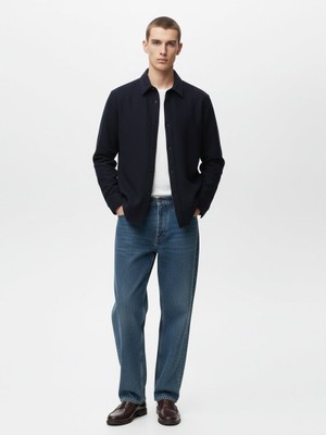 LTB Uzun Kollu Önü Düğmeli Basic Lacivert Gömlek