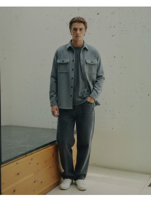 LTB Uzun Kollu Önü Düğmeli Basic Antrasit Gömlek