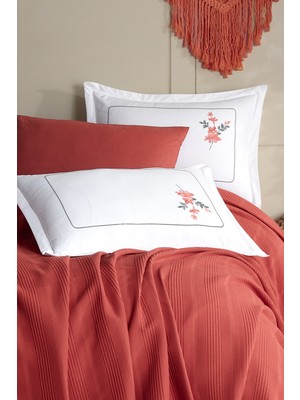 Elart Flores Yastık Kılıfı %100 Pamuk 2 Adet (50X70 Cm) Tarçın