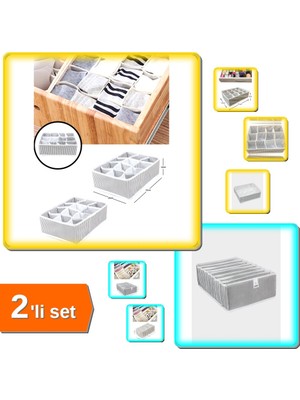 Hereveoyuncak Pratik 12 Bölmeli Çekmece Düzenleyici + Akordiyon 8 Gözlü Organizer 2li Set E7F8G9