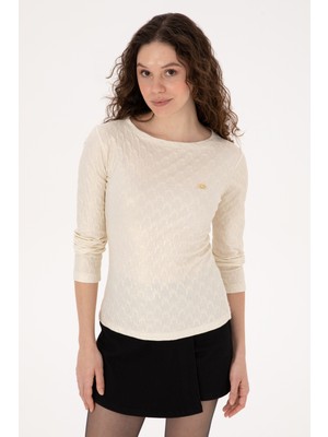 U.S. Polo Assn. Kadın Krem Sweatshirt 50309441-VR256