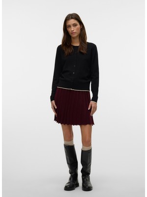 Vero Moda Bisiklet Yaka Normal Siyah Kazak Kadın Vmbreeze Ls O-Neck Cardıgan Boo