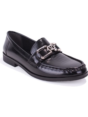 Dagoster DZA07-6826186 Siyah Rugan Günlük Loafer  Kadın Ayakkabı
