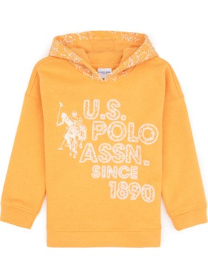 U.S. Polo Assn. Kız Çocuk Turuncu Kapüşonlu Sweatshirt 50311717-VR244