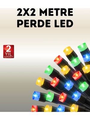 Aspata Store Taşınabilir Pil Ile Çalışan LED Işık – 2x2 Metre Perde Modeli