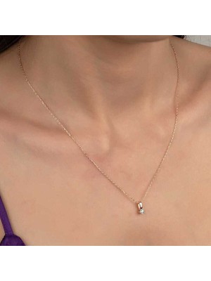 Ucarticaret Swarovski Taşlı Gümüş Ayyıldız Bayan Kolye