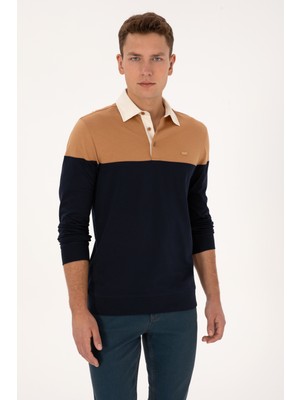 U.S. Polo Assn. Erkek Regular Fit Polo Yaka Camel Sweatshirt 50316428-VR015