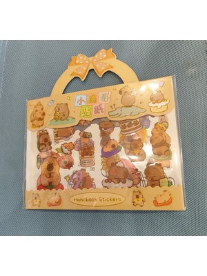 Ada Çanta Kırtasiye Capybara Figürlü Çanta Model Sticker (10CMX12CM) (3 Adet )