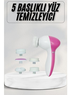 Cilt Temizleme ve Masaj Aleti 5 Başlıklı Akne ve Sivilce Önleyici