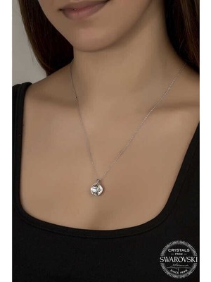 Ucarticaret Swarovski Crystal Taşlı Gümüş Kadın Kolye
